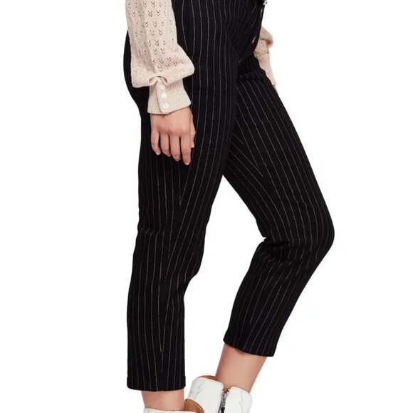 FREE PEOPLE Montella Pinstripe Crop Skinny Pants, Size 2 - Picture 3 of 8